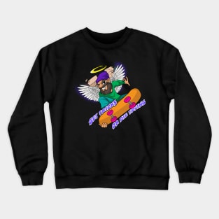 Get Tricks or Die Trying Skater Angel Gnome Skateboarding Crewneck Sweatshirt